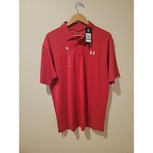 NWT Under Armour Men's UA Performance 2.0 Textured Polo Golf Shirt - 1342080 Red